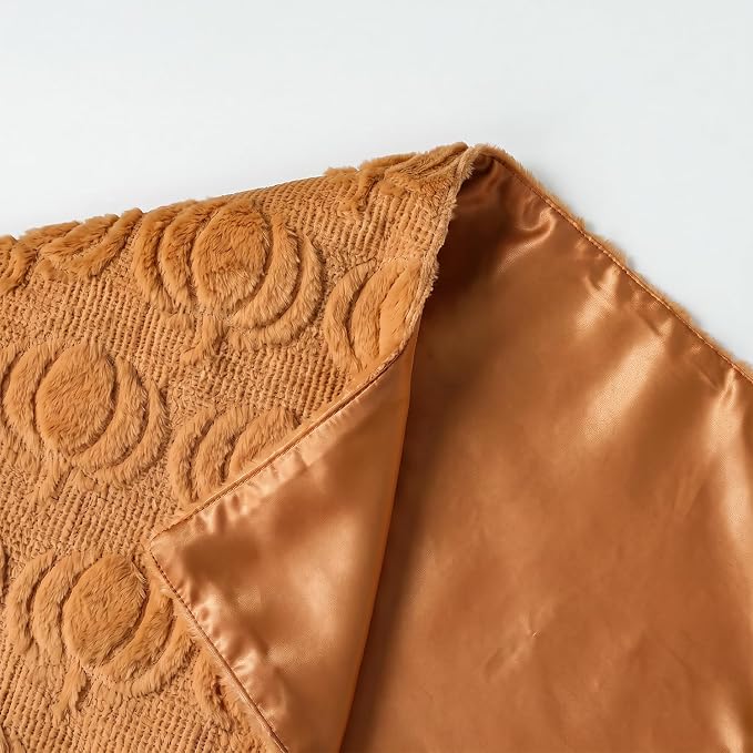 Artoid Mode Caramel Soft Faux Fur Pumpkins Fall Table Runner 13x48 Inch | - Image 5
