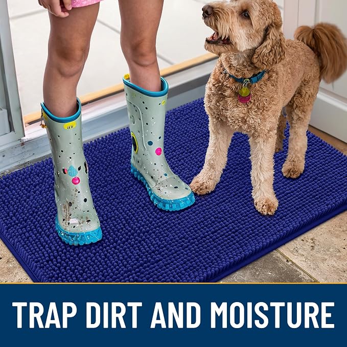 Smiry Dog Door Mat for Muddy Paws 40x32, Absorbent Dirt Trapper, Non-Slip - Image 3