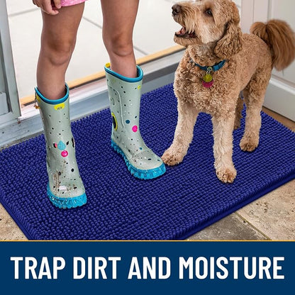 Smiry Dog Door Mat for Muddy Paws 40x32, Absorbent Dirt Trapper, Non-Slip - Image 3