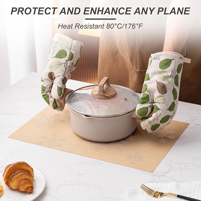 Placemats Set of 6 Washable Indoor | Outdoor Vinyl Place Mats - Image 3