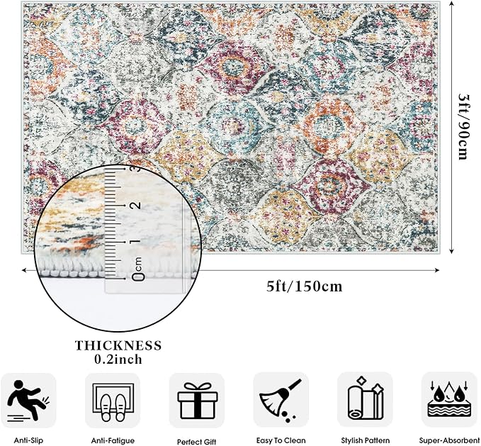 Lahome Moroccan Hallway Rug, Ultra-Thin Oriental Carpet - Image 2