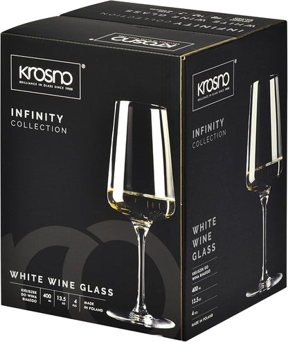 Krosno White and Sparkling Large Wine Glasses Drinking 13, 5 oz – Set of 4 - Image 9
