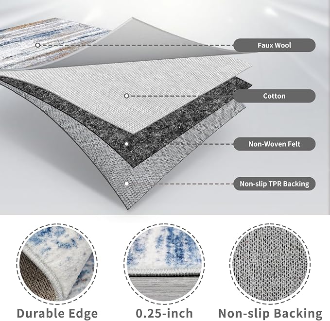 3x10 Washable Runner Rug for Family: Easy-to-Clean Runners for Hallway Entryway - Image 7