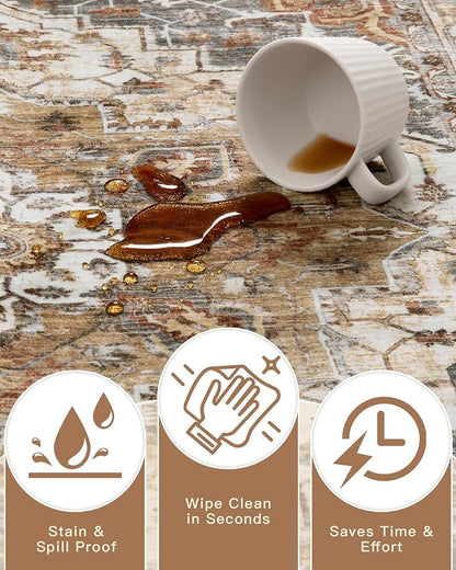 Madane Hallway Rug 3x10, Kitchen Rugs Washable Entryway Rug Vintage Kitchen - Image 8