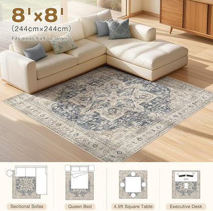 Tortania 8' Square Area Rug Living Room Rugs - Image 8