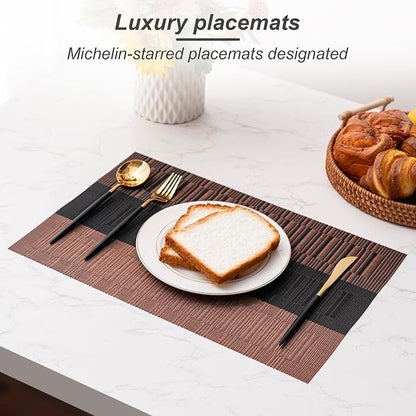 Placemats Set of 6 Washable Indoor | Outdoor Vinyl Place Mats - Image 5