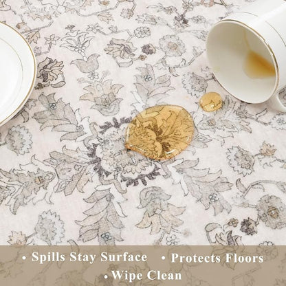 5x5 Square Washable Rug for Living Room: Non Slip Indoor Entryway Foot Carpet - Image 6