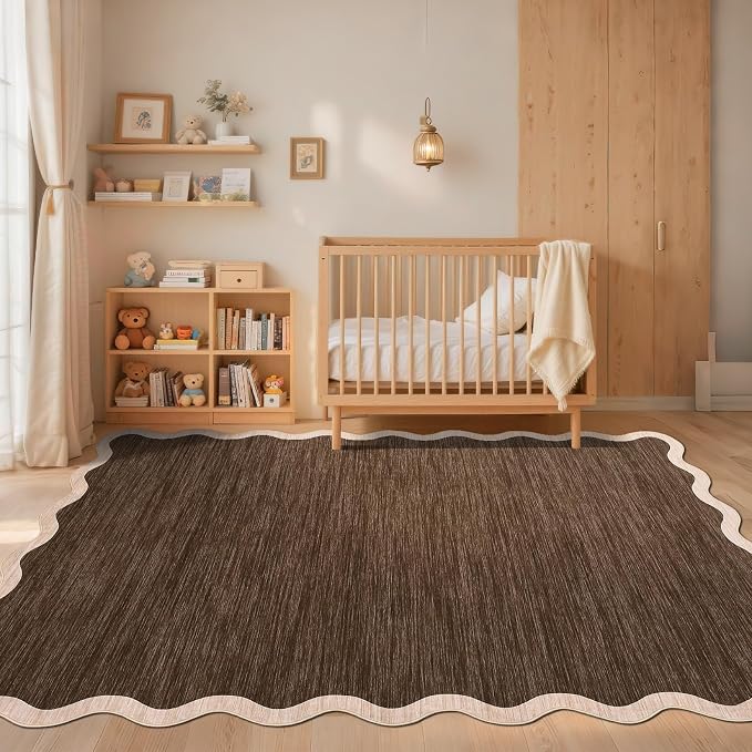 GarveeHome Scalloped Area Rug 4x6 Washable Rug Modern Traditional Floor Cover - Image 2