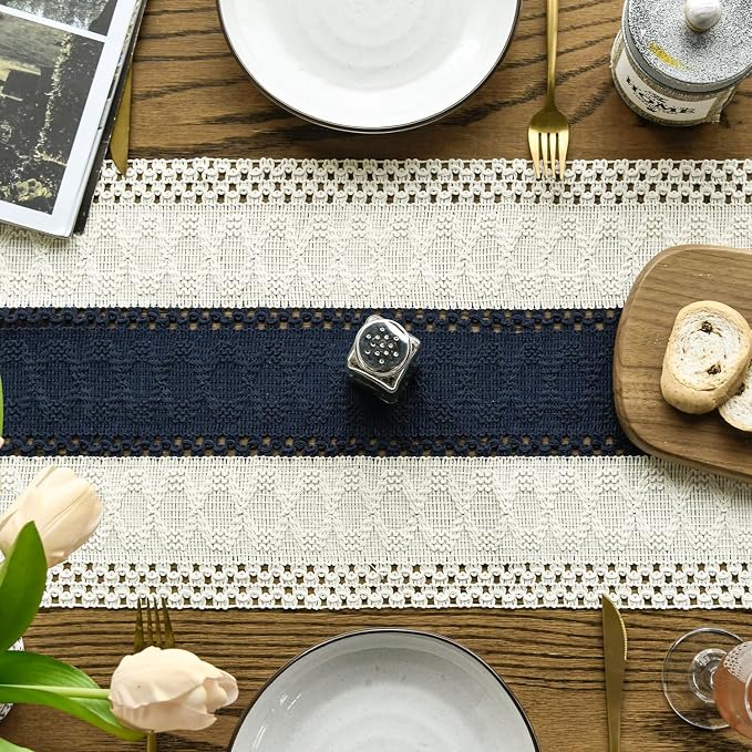 Artoid Mode Dark Blue Farmhouse Rustic Table Runner 12x60 Inch | Seasonal - Image 3