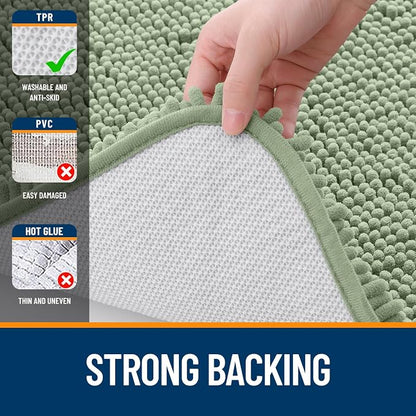 OLANLY Bathroom Runner Rugs 47x17, Soft Absorbent Chenille Bath Rugs, Rubber - Image 6