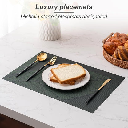 Placemats Set of 6 Washable Indoor | Outdoor Vinyl Place Mats - Image 5