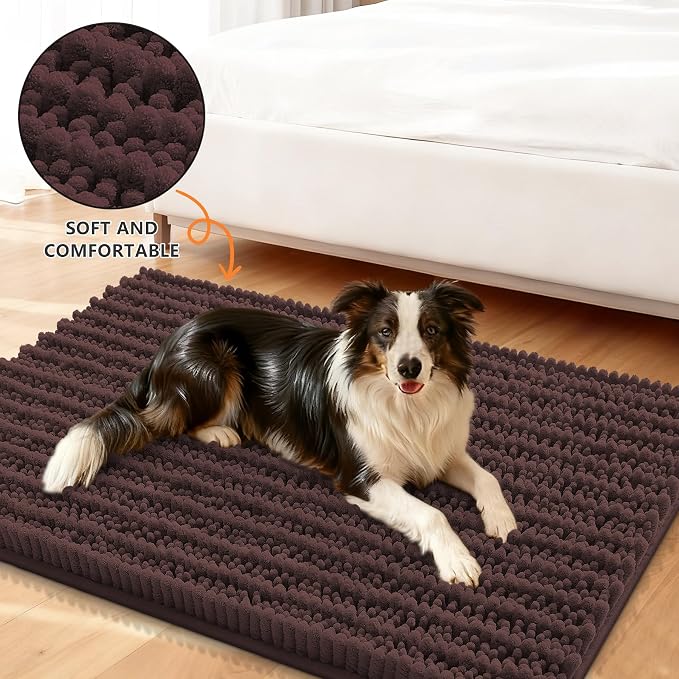 Smiry Dog Door Mat for Muddy Paws 70x24, Absorbent Dirt Trapper, Non-Slip - Image 2