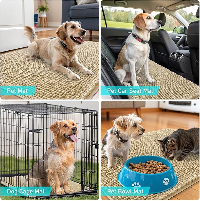 OLANLY Dog Door Mat for Muddy Paws 47x24, Absorbs Moisture and Dirt, Absorbent - Image 7