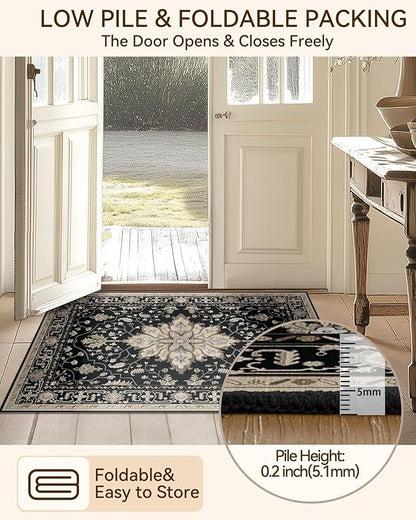 RELEANY Area Rugs Runner 2'x6' Washable Non-Slip, Floral Vintage Distress - Image 7