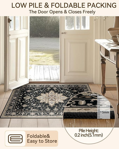 RELEANY Area Rugs Runner 2'x8' Washable Non-Slip, Floral Vintage Distress - Image 6