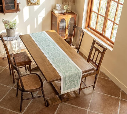 14x138 Medallion Table Runner Waterproof Rustic Farmhouse Macrame | Planning a by UWWGKK