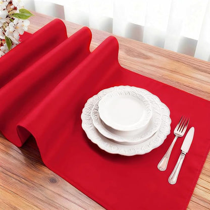 FOLINS&HOME Red Waterproof Decorative Table Runner 48 Inches Long | 210GSM - Image 3