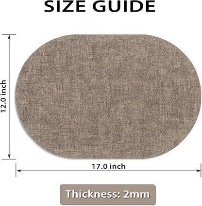 Placemats Set of 12-17" x 11.8" Waterproof & Heat Resistant Oval Place Mats - Image 6
