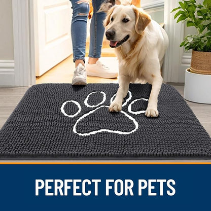 OLANLY Dog Door Mat for Muddy Paws 45x27, Paw Print Design, Absorbs Moisture - Image 6