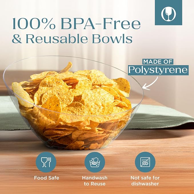 5 Pack White Angled Plastic Serving Bowl Disposable - Image 6