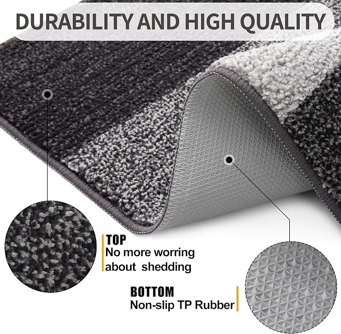 Kitinjoy Indoor Outdoor Door Mat, 70x35 Non-Slip Absorbent Dirt Trapper - Image 3
