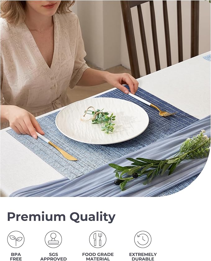 Leetaltree Gradient Blue Woven Placemats Set of 4 - Image 6
