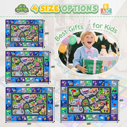 Car Rug Playmat, City Road Map Kids Rug, Educational Learning Play Mat - Image 5