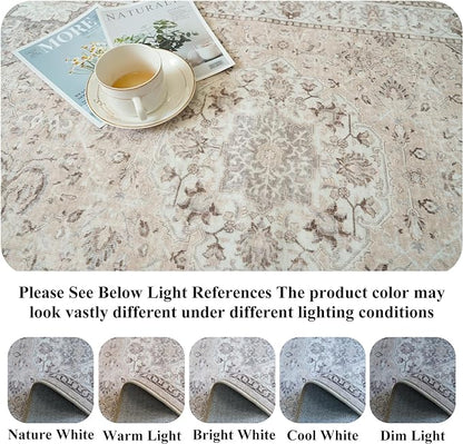 8x10 Living Room Rug for Family- Washable Oriental Stain Resistant Rugs for - Image 2