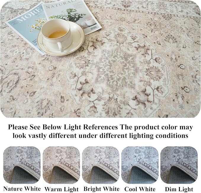 5x7 Living Room Area Rugs: Washable Non-Slip Stain Resistant Rug - Image 4