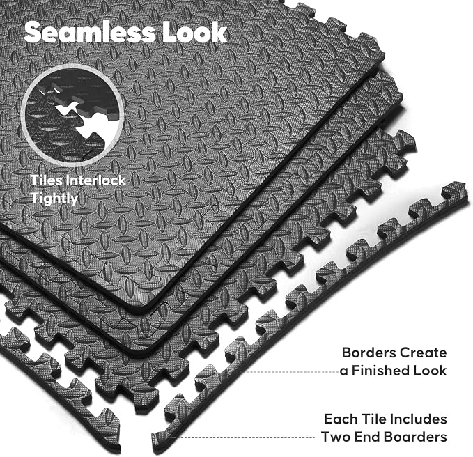 32 Pack Home Gym Mat, Puzzle Exercise Mat, EVA Interlocking Foam Floor Tiles - Image 6