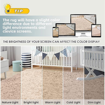 4x6 Area Rug for Living Room, Ultra Soft Fluffy Shag Rugs for Bedroom, Non-Slip - Image 7