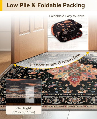 RELEANY Area Rugs Runner 3'x12' Washable Non-Slip, Floral Vintage Distress - Image 6