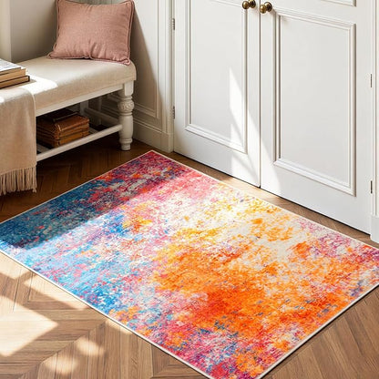 Rugflix 3x5 Entrance Rugs, Entry Rug Washable Non-Slip Stain-Resistant Low Pile by RugflixAreaRugs