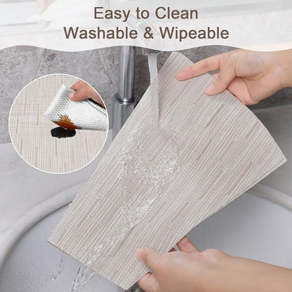 SHACOS Wedge Placemats for Small Round Table Set of 4 Woven Vinyl PVC Placemats - Image 5