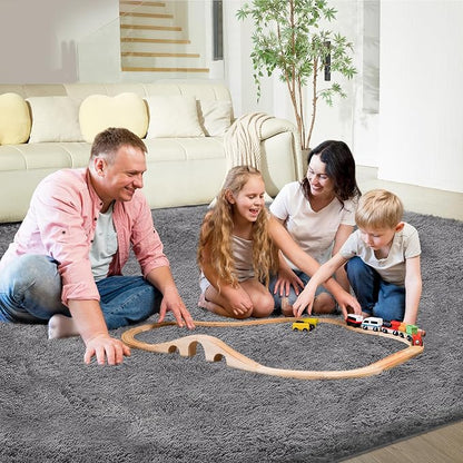 Ultra Soft Rug for Living Room, 4X6 Fluffy Shag Area Rug for Bedroom, Modern - Image 5