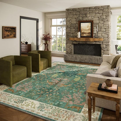 Machine Washable Rugs for Living Room: 9x12 Bedroom Rug Vintage Area Rug Stain by palohom