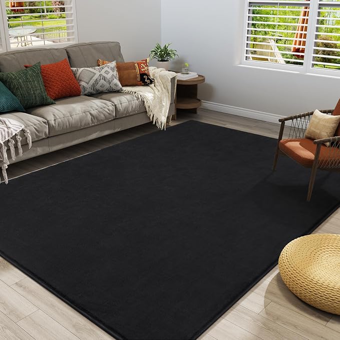 Amearea Large Modern Area Rugs for Bedroom Living Room, 5x8 Feet Black - Image 4