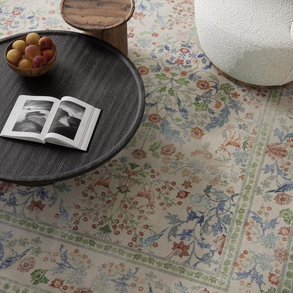 9x12 Area Rugs for Living Room: Washable Bedroom Rug Vintage Area Rug Stain - Image 3