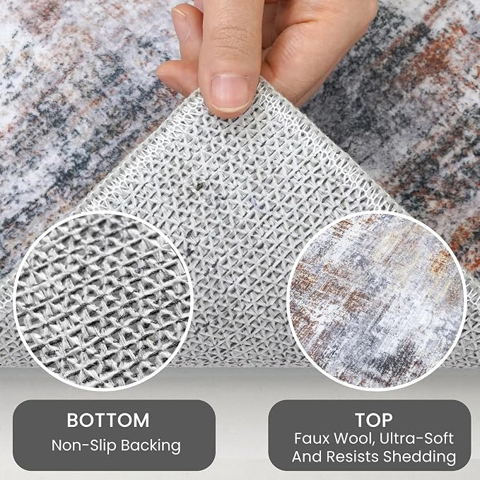 IOHOUZE Abstract Runner Rug 2x5 Ft Washable Runners - Image 4