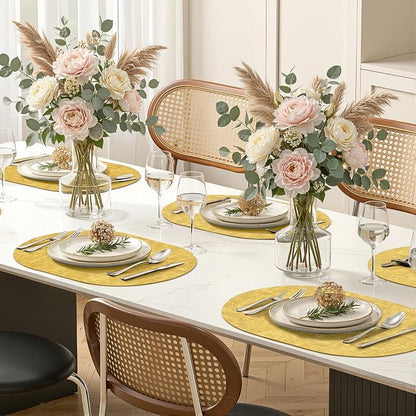 Placemats Set of 4, 11.8 x 17 Inch, Waterproof Wipeable Reversible PU Placemat - Image 9