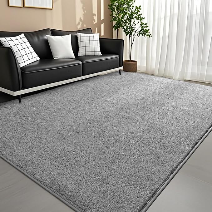 5x7 Feet Grey Area Rugs for Bedroom, Indoor Washable Memory Foam Rug for Living by Woottpe