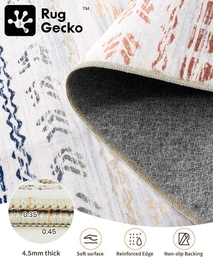 Miukiki 9x12 Area Rug for Living Room Moroccan Washable Rugs Non Slip Indoor - Image 3