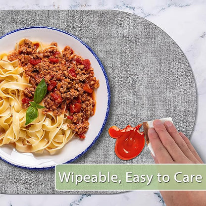 Placemats Set of 12 Washable, Heat Resistant Table Placemats Wipeable Faux - Image 7