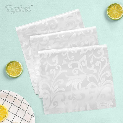 White Satin Table Runner 12 x 108 Inch, 6 Pack | Bright Smooth Damask, Silky - Image 2