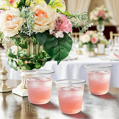 100 x Round Bottom Clear Plastic Cups 12 oz | Disposable Cocktail Cups - Image 8