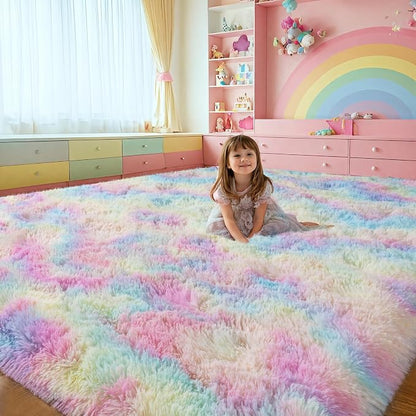 qulint 8x10 Area Rug for Bedroom, Large Fluffy Soft Living Room Rug, Fuzzy Kids - Image 2