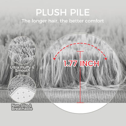 Ultra Soft Rug for Living Room, 4X6 Fluffy Shag Area Rug for Bedroom, Modern - Image 4