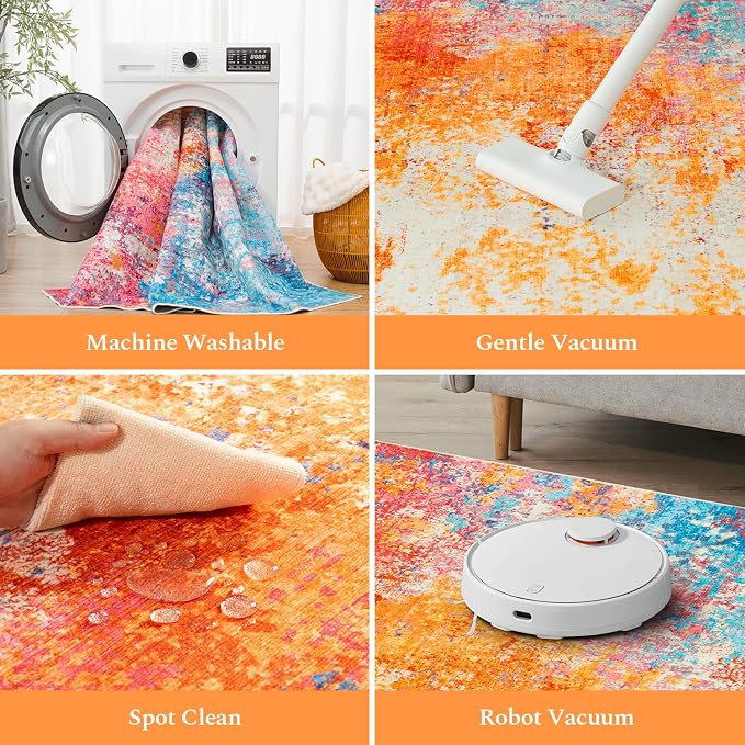 Rugflix 3x5 Entrance Rugs, Entry Rug Washable Non-Slip Stain-Resistant Low Pile - Image 4