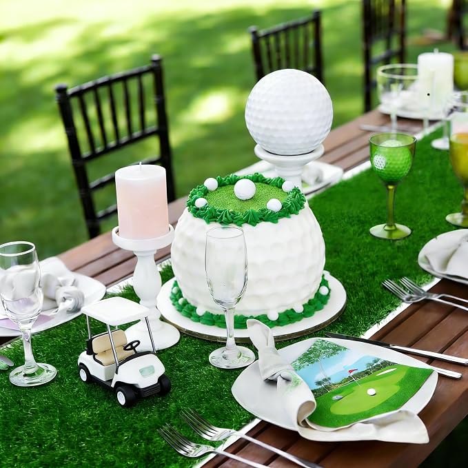 XLX TURF Green Artificial Grass Table Runner 12x120 Golf Party Decorations | - Image 3