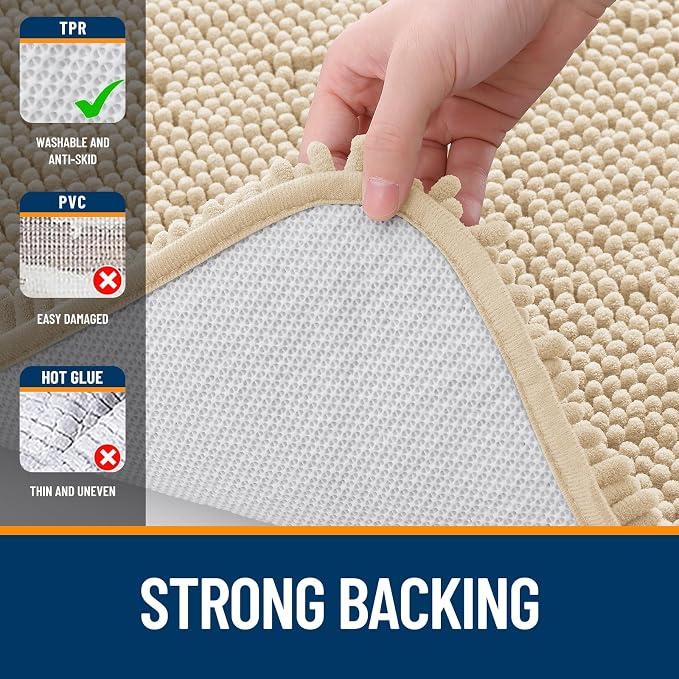 OLANLY Large Bathroom Rugs 40x32, Extra Soft Absorbent Chenille Bath Rugs - Image 6